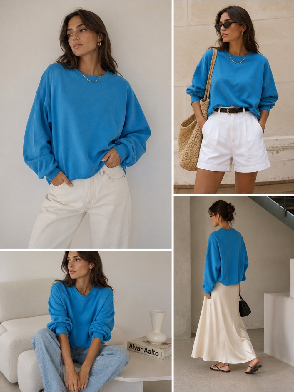 NWOT COS Turquoise Boxy Crewneck Top
